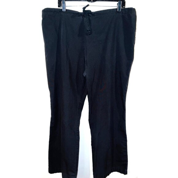 Malibu Doc Pants - Malibu Doc XL Black Polyester & Cotton Blend Pants Tie-Waist